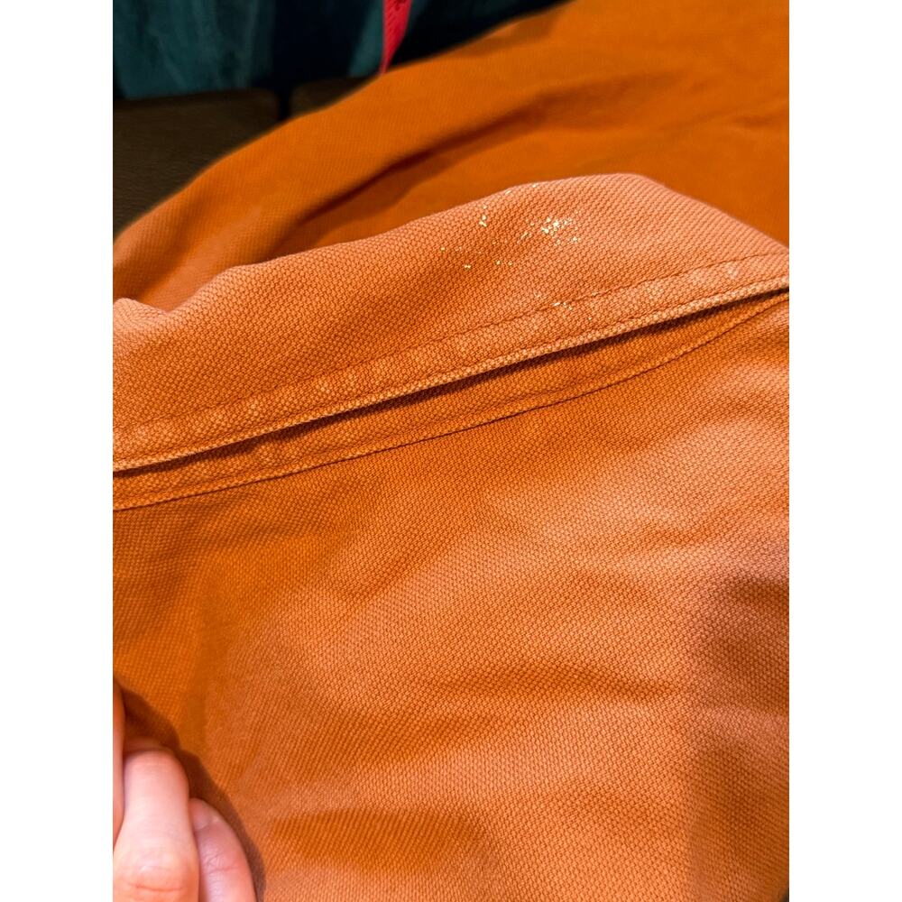 L.L.Bean Men Large Brown Canvas Shirt Flannel Lined Cotton Outdoor Workwear - Picture 13 of 15